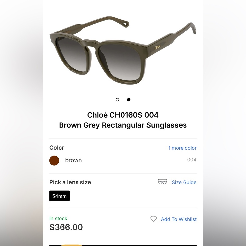 Chloe Brown Grey Rectangular Sunglasses - image 1
